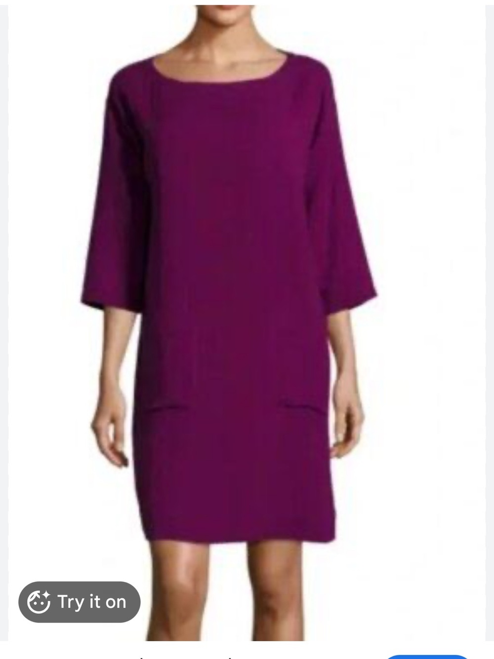 Eileen Fisher Organic Cotton Pocket Front Shift Dress L